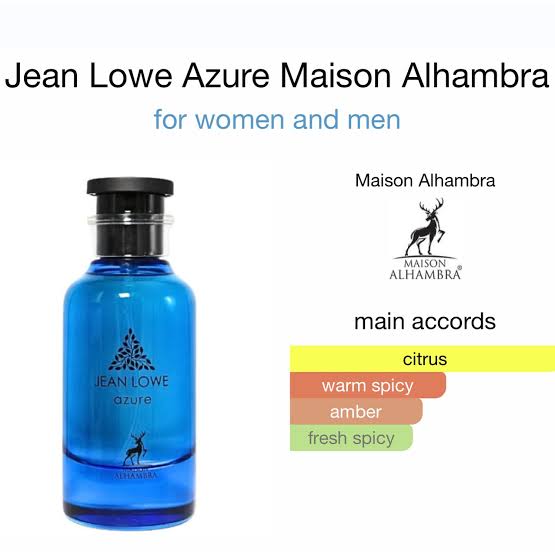 Jean Lowe Azure by Maison Alhambra. Men's Eau de Parfum. 3.4FL OZ.